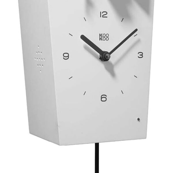 KOOKOO BirdHouse Weiß Design-Kuckucksuhr mit Vogelstimmen